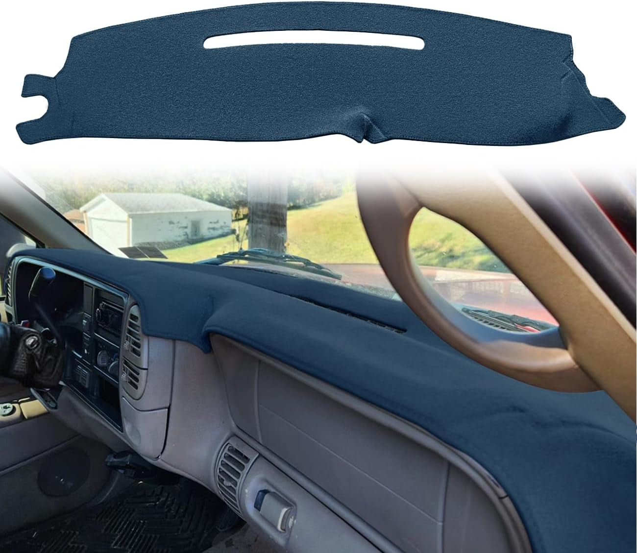 Dash Cover Custom Fit for Chevy Chevrolet Silverado 1500 LT/WT 2007-2013 2500 HD / 3500 HD 2007-2013, GMC Sierra 2007-2013 .Dashboard Cover Mat Pad Carpet (08-13, Black) Y74