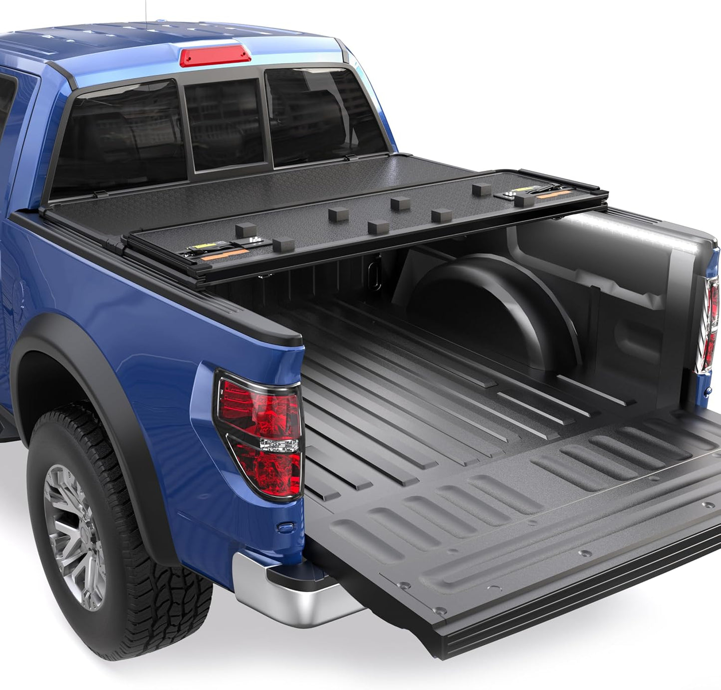 Tri 3-Flip 5.5 FT Soft Truck Bed Tonneau Cover Compatible with 2009-2014 Ford F150 F-150 Styleside (Excl Raptor Series) Truck Bed Cover