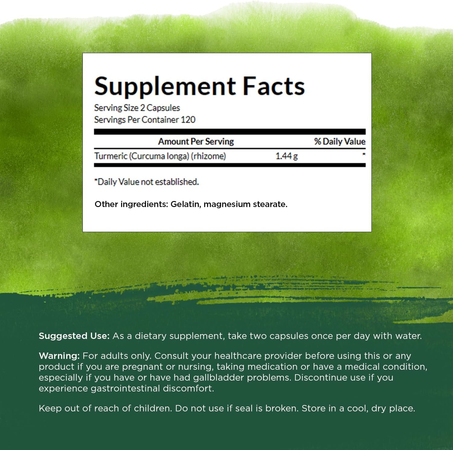 Turmeric Antioxidant, Joint Health, Cardiovascular, Liver Detox, Mood and Memory Support Supplement Curcuma Longa (Rhizome) 720 Mg, 240 Capsules, 120 Servings, 1.44 Grams per Serving TLBH