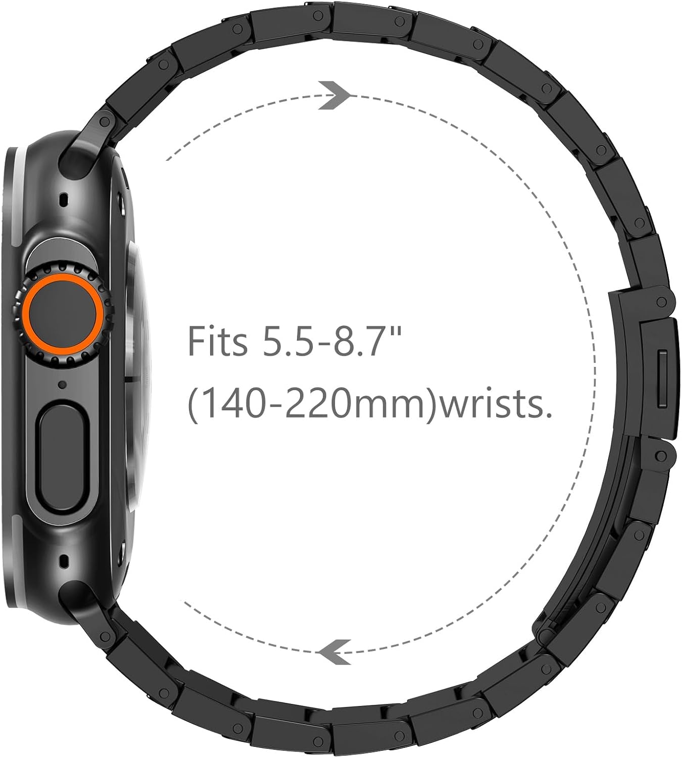 Grade 2 Titanium Band for Apple Watch Band Ultra 2 49Mm Series 10 46Mm Series 9 Series 8 Series 7 45Mm 44Mm SE 6 5 4 3 42Mm Iwatch Stainless Steel Link Bands for Men