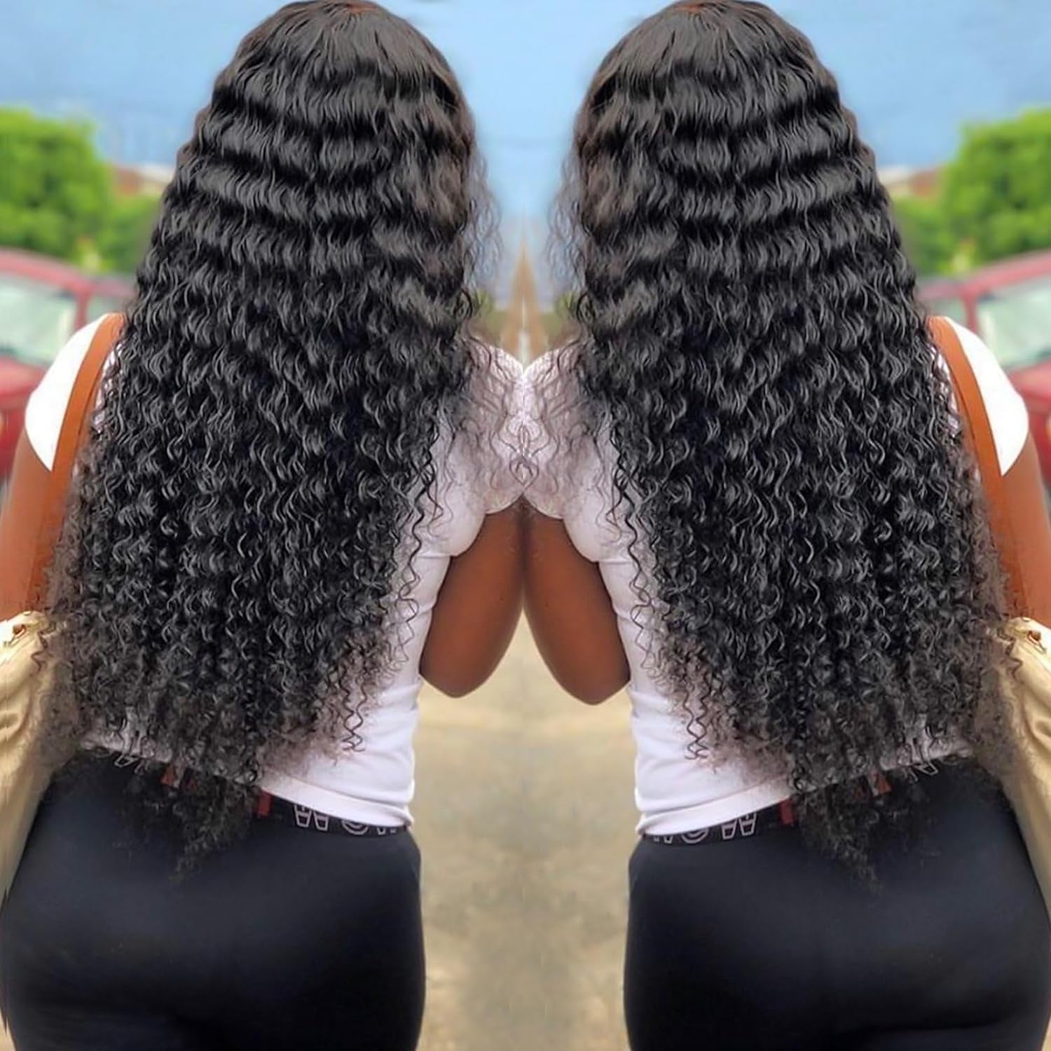 12A Deep Wave Bundles Human Hair 20 22 24Inch Brazilian Deep Wave Curly 3 Bundles Human Hair Bundles 100% Unprocessed Virgin Wet and Wavy Bundles Double Weft Deep Wave Hair Bundles Natural Black