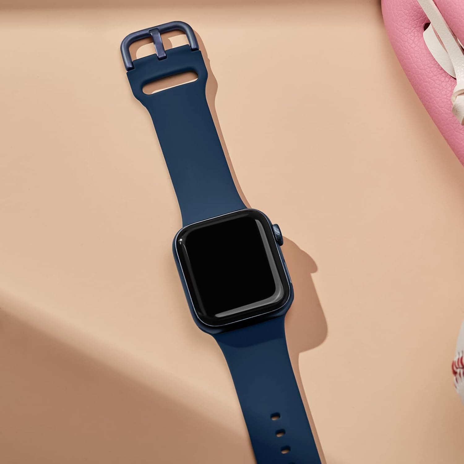 Sport Band Compatible with Apple Watch Bands 49Mm 45Mm 44Mm 42Mm 41Mm 40Mm 38Mm, Soft Silicone Wristband Replacement Strap with Classic Clasp for Iwatch Series 9 Ultra SE 8 7 6 5 4 3 2 1 for Women Men
