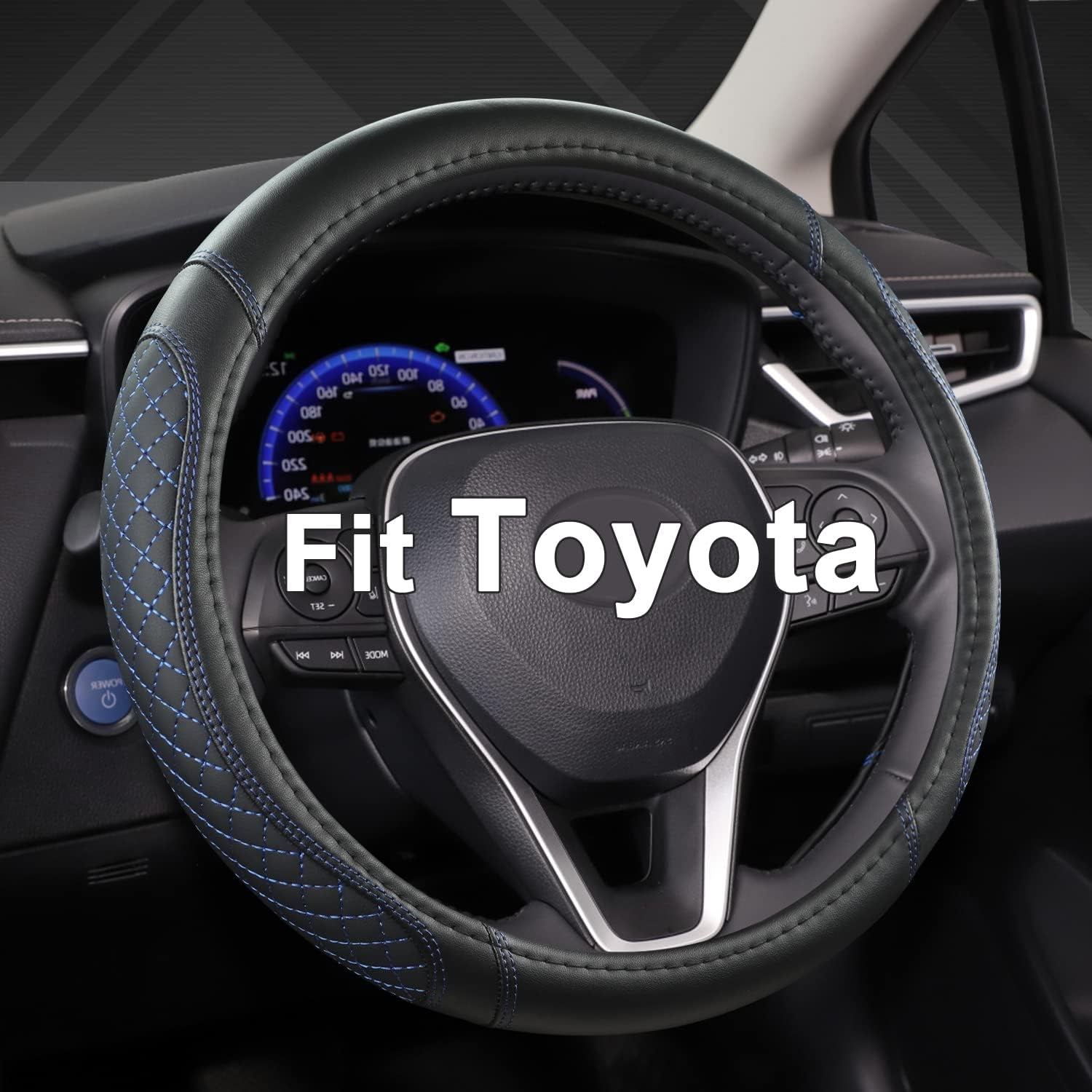 Customized Auto Car Steering Wheel Cover for Toyota (Black)