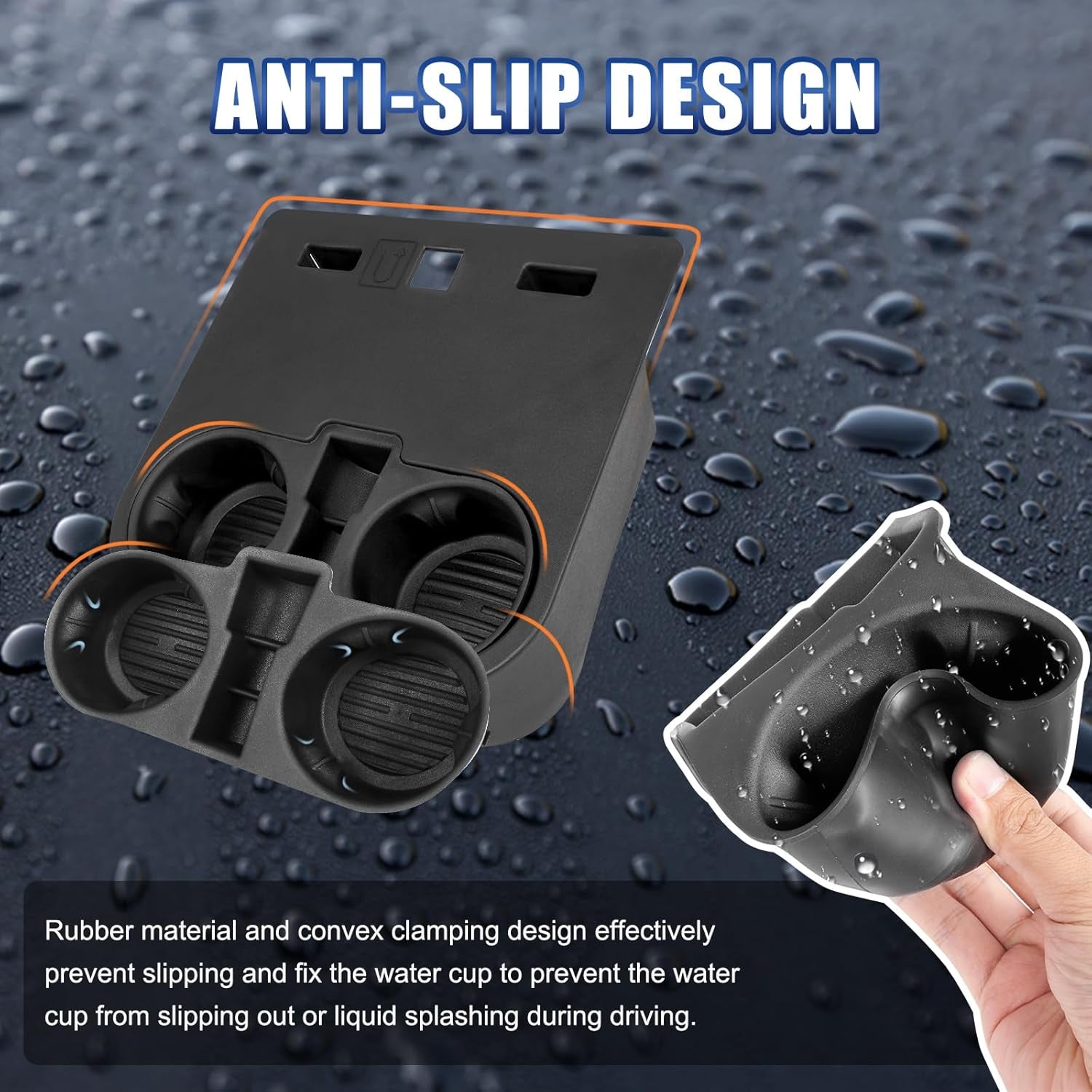 Front Center Console Cup Holder Replaces HC3Z-2813562-AB Compatible with 2015-2020 Ford F150 2017-2022 F-Series Super Duty Car under Front Seat Bottom Cup Holder Tray