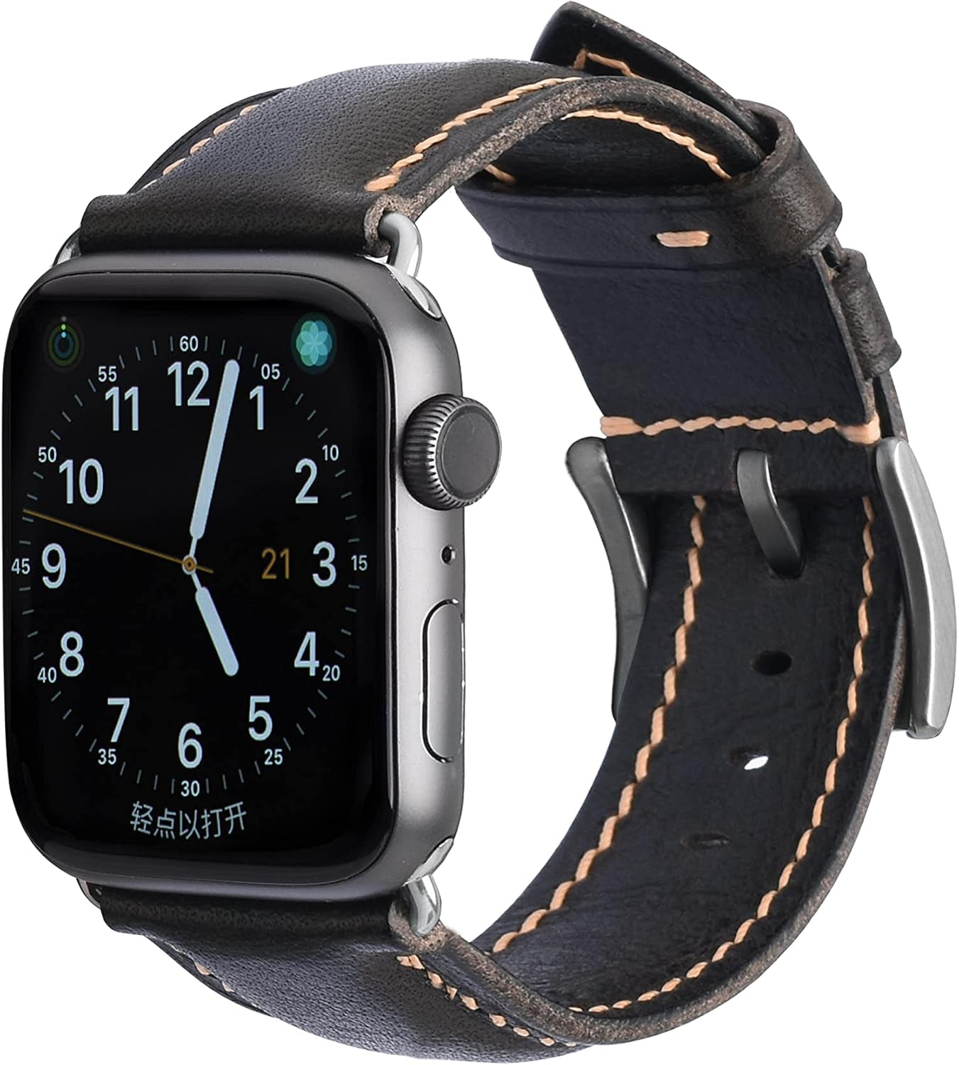 Vintage Leather Watch Bands Compatible with Apple Watch Band 38Mm/40Mm/41Mm 42Mm/44Mm/45Mm, Top Grain Genuine Leather Replacement Watch Strap for Apple Watch Series SE 9 8 7 6 5 4 3 2 1 SE for Men Women