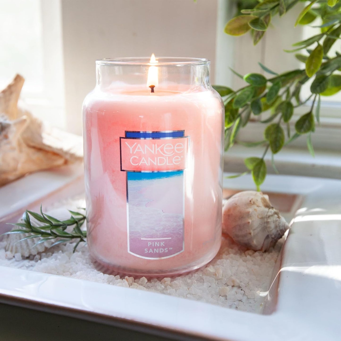 Pink Sands Scented, Classic 22Oz Large Jar Single Wick Candle, over 110 Hours of Burn Time, Perfect for Creating Relaxing Atmosphere