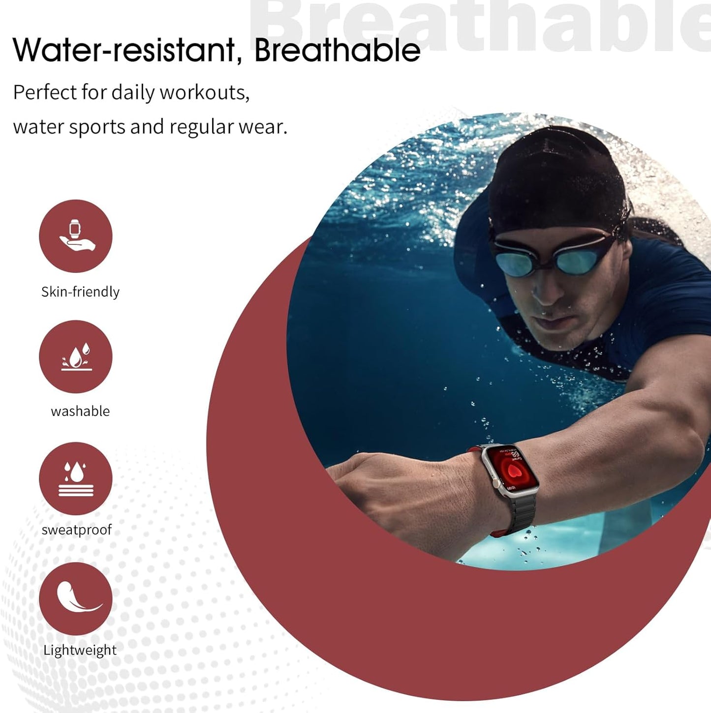 Magnetic Band Compatible with Apple Watch Bands 42/44/45/46/49Mm Men Women, Strong Magnet Link Sport Replacement Strap for Iwatch Ultra 2 Ultra SE2 SE Series 10 9 8 7 6 5 4 3 2 1, Black/Red