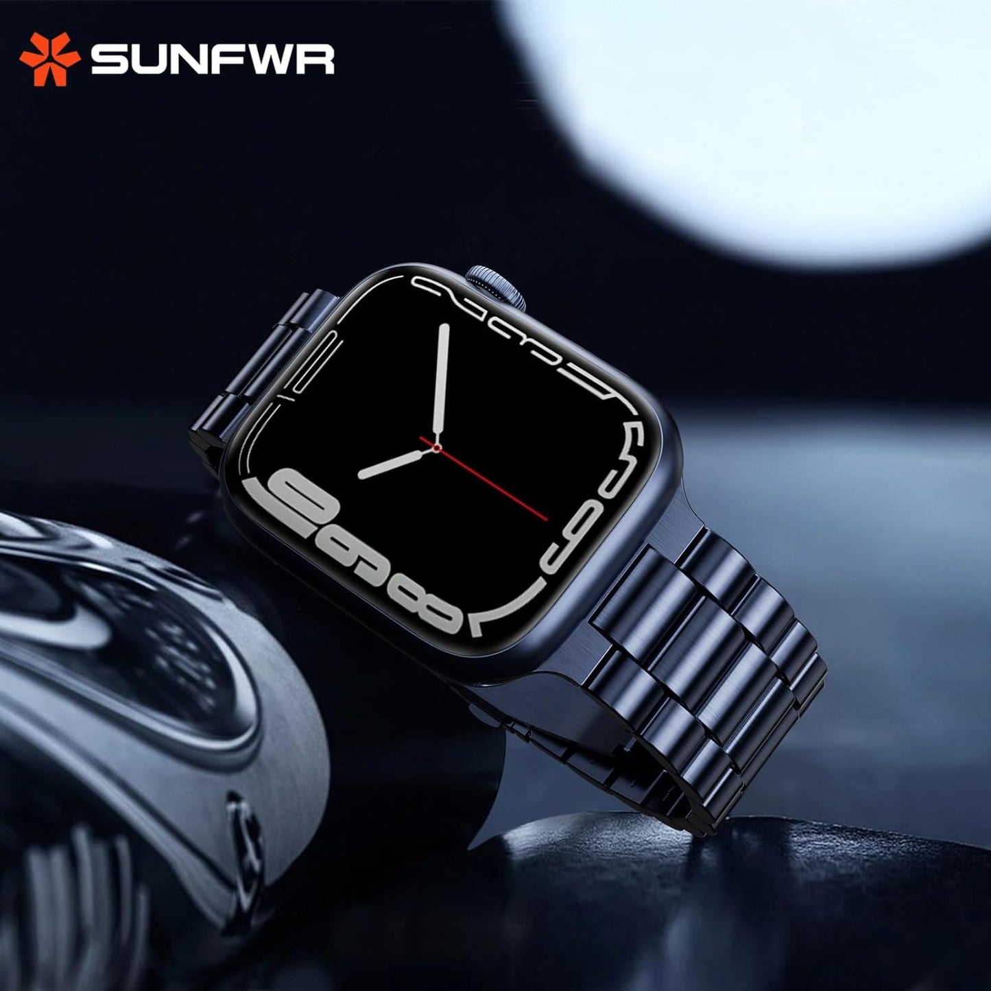 Compatible with Apple Watch Band 41Mm 40Mm 38Mm for Women Men, Stainless Steel Metal Iwatch Band with Case for Apple Watch Series 9/8/7/6/5/4/3/2/1/SE/SE2 (Dark Blue, 38Mm/40Mm/41Mm)