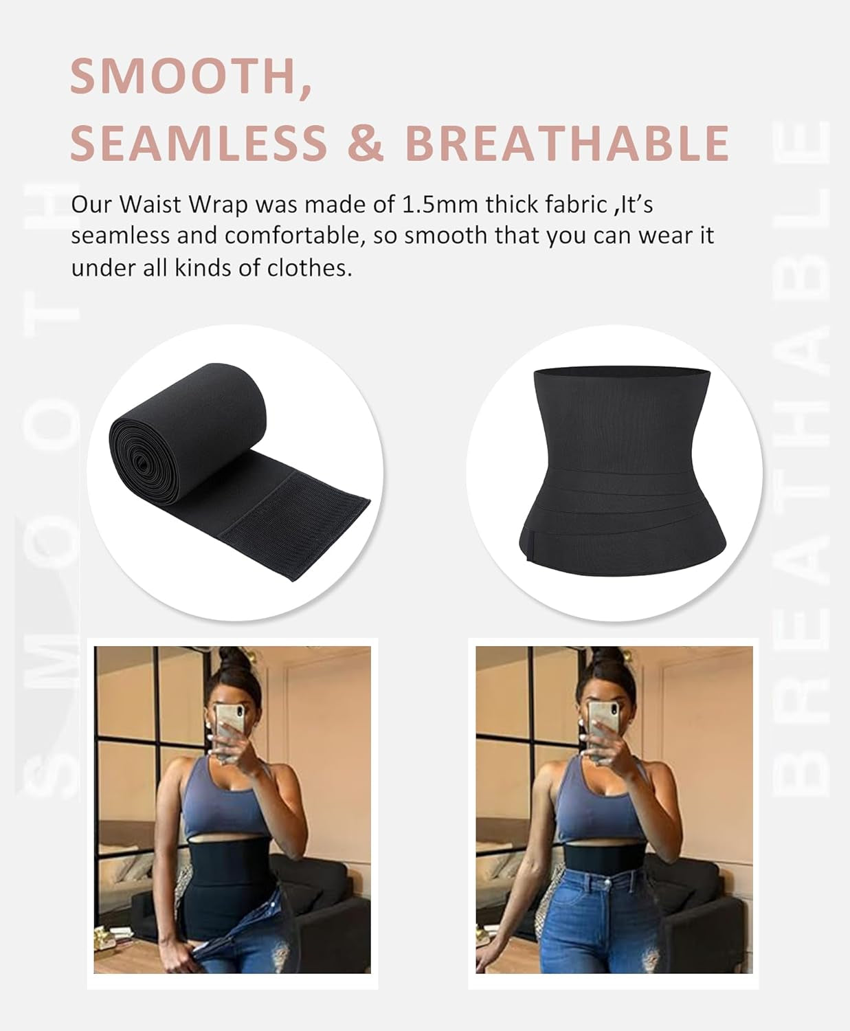 Waist Trainer Wrap for Women Tummy Control Waist Shaper with Loop