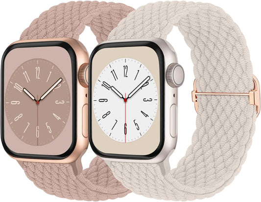 Braided Solo Loop Compatible with Apple Watch Band 38Mm 40Mm 41Mm 42Mm 44Mm 45Mm 49Mm Women Men, Adjustable Stretchy Bands Elastic Sport Wristbands for Iwatch Series 9 8 7 6 5 4 3 2 1 SE Ultra 2 Ultra