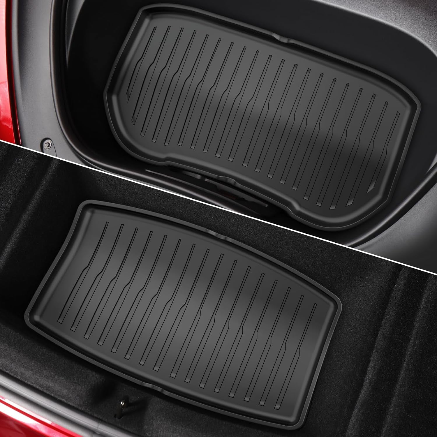 2024 New Version Tesla Model 3 Highland Floor Mats Custom Fit All Weather TPE Cargo Liner Cargo Trunk Accessories,Compatible 2021 2022 Tesla Model 3 (2024 Model 3 Full Floor Mat Kit Set of 6)