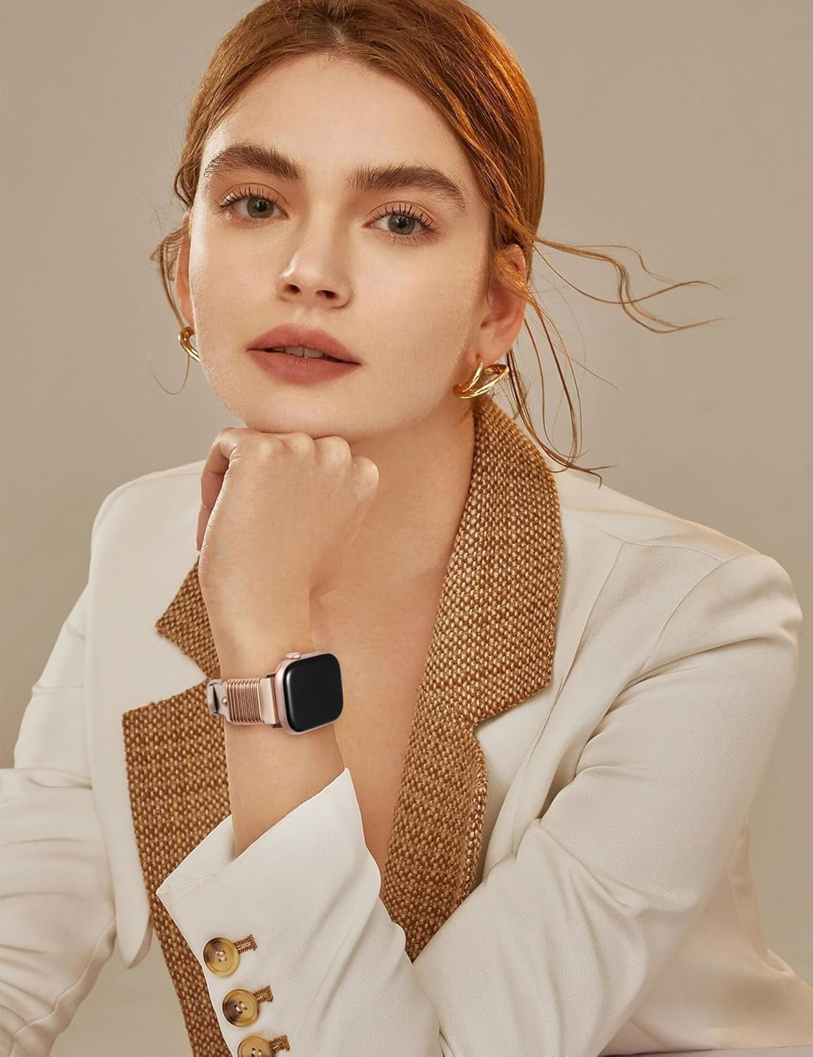2 Packs Leather Band Compatible with Apple Watch Band Women 38/40/41/42/44/45/46/49Mm, Dressy Fancy Leather Strap for Iwatch Bands Series 10 9 8 7 6 5 4 3 2 1 SE Ultra