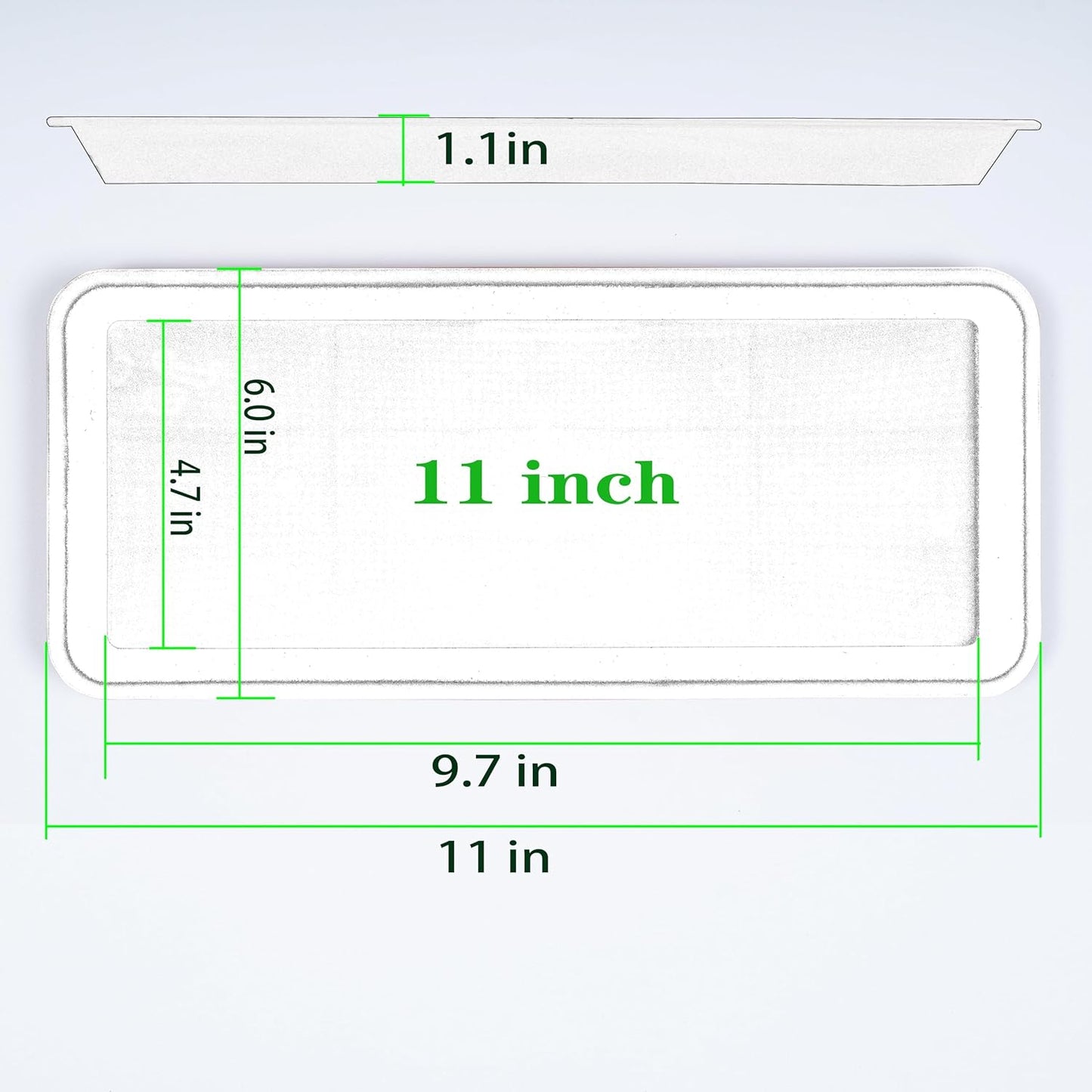 6 Pack of Plastic Plant Tray Saucer Rectangular 11 Inch, Plant Trays Saucers for Indoors Outdoor, Plant Water Drip Tray for Flower Pot Planter, Windowsill Plant Tray (6 X 10'', Beige)
