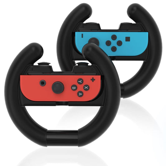 Switch Steering Wheel for Mario Kart 8 Deluxe,Steering Wheel Compatible with Nintendo Switch and OLED Joy Con,Switch Accessories Gift for Mario Kart,2 Packs