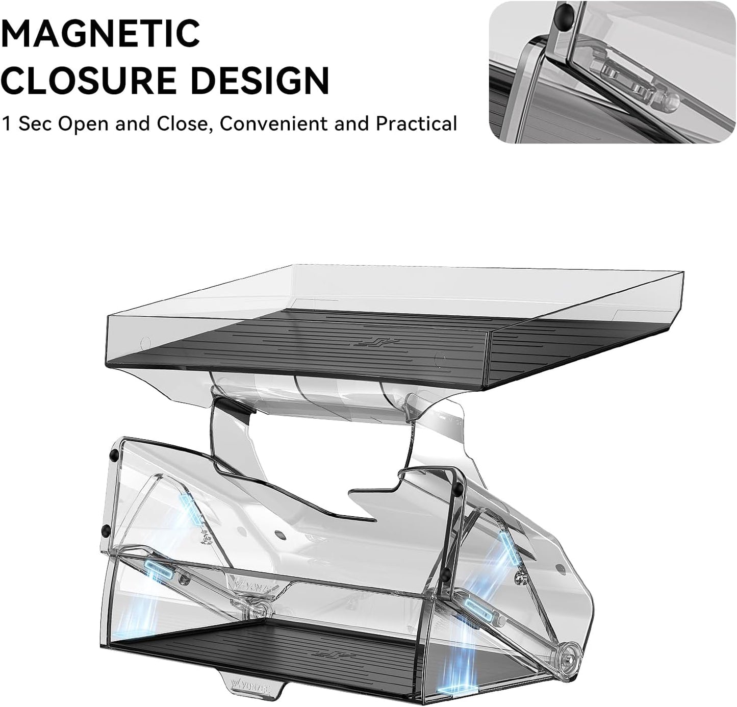 Open and Close under Screen Storage for Tesla 2020-2024 Model Y and 2017-2023 Model 3 with behind Screen Storage Organizer, 2024 Tesla Owners Must Have Accessories(Not Fit 2024 Model 3 Highland)