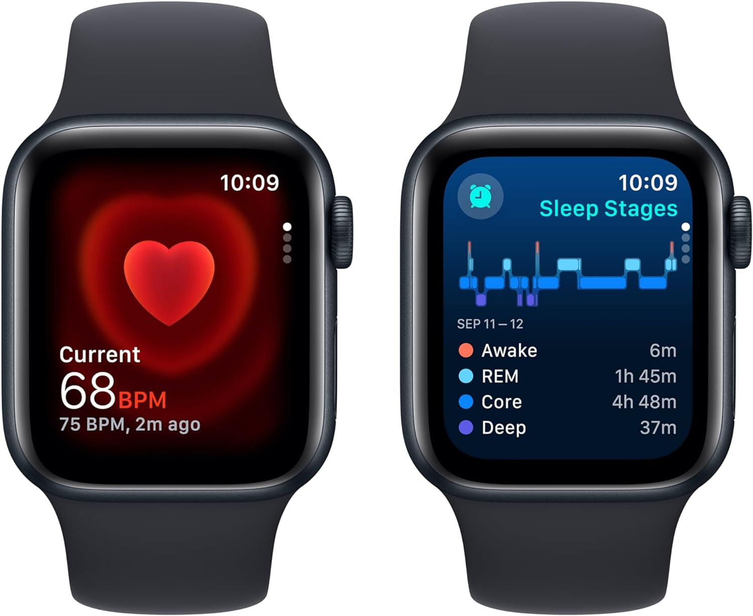 Watch SE (2Nd Gen) [GPS 40Mm] Smartwatch with Midnight Aluminum Case with Midnight Sport Band S/M. Fitness & Sleep Tracker, Crash Detection, Heart Rate Monitor