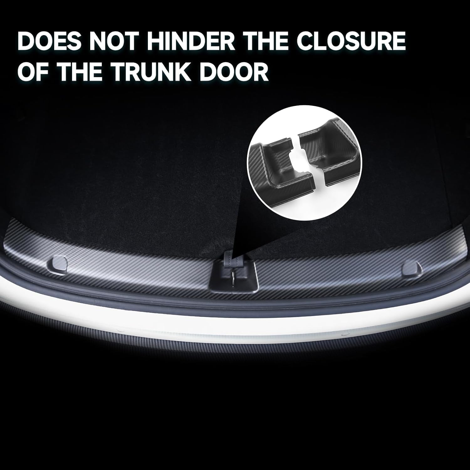 Rear Bumper Guard for Tesla Model Y Accessories 2025 2024 2023 2022 2021, ABS Trunk Door Sill Protector, 3D Carbon Fiber