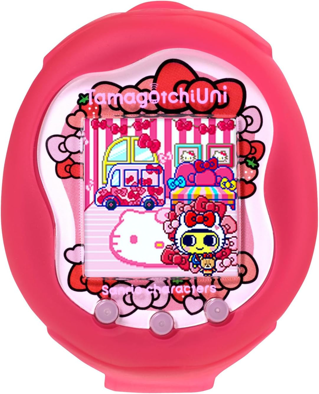 Bandai  Uni Sanrio Characters | 50Th Anniversary Hello Kitty Virtual Pet Based on the  Original 90S Toy | Connect with Friends Worldwide with This Wearable Electronic Game BanUK