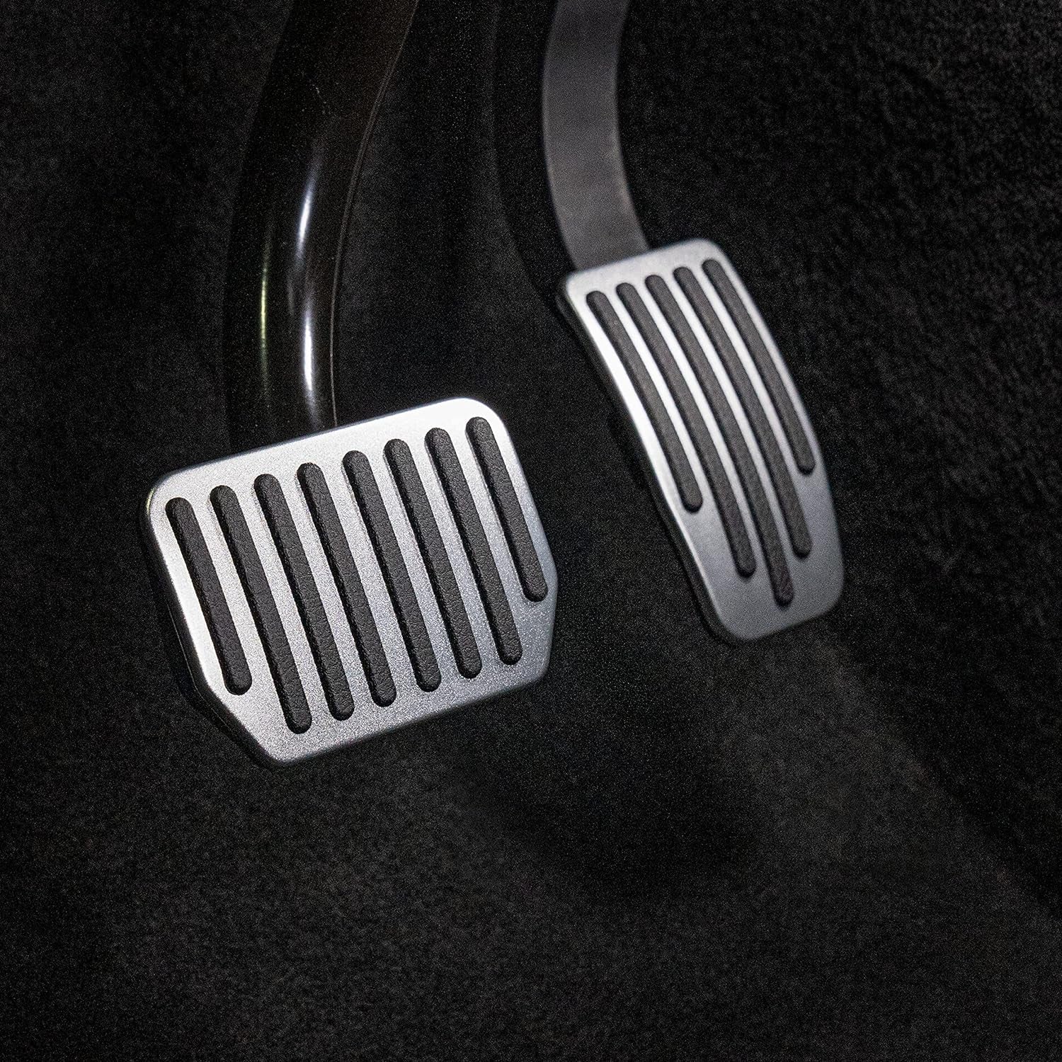 Tesla 2016-2021 2022 2023 Model 3 Model Y Foot Pedal Pad Replacement, Auto Aluminum Pedal Covers Accessories, Non-Slip Accelerator Brake Foot Rest Pedal Extenders (Set of 2)