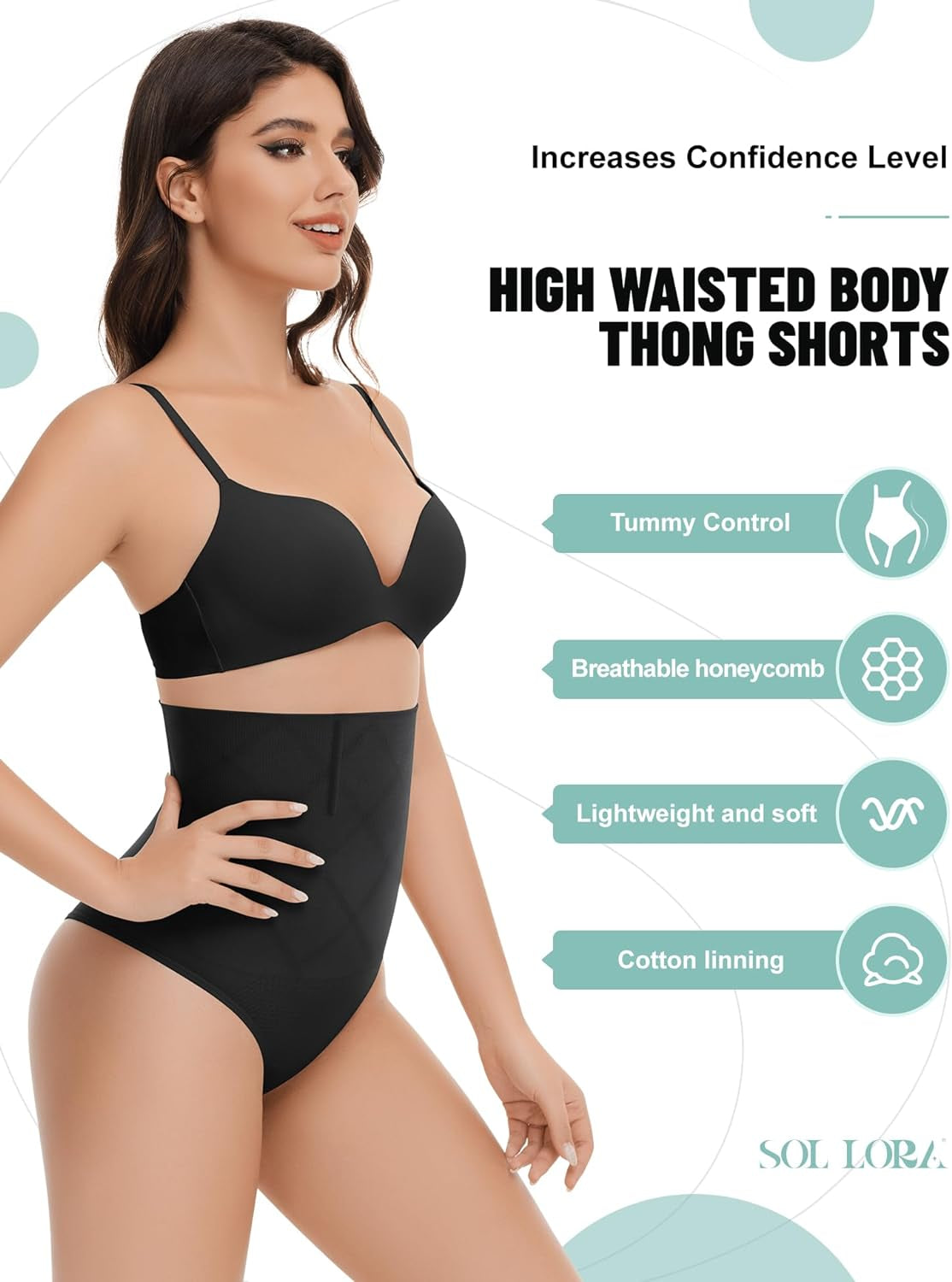 Thong Shapewear Tummy Control, High Waist Women'S Shapewear Underwear and Spanks