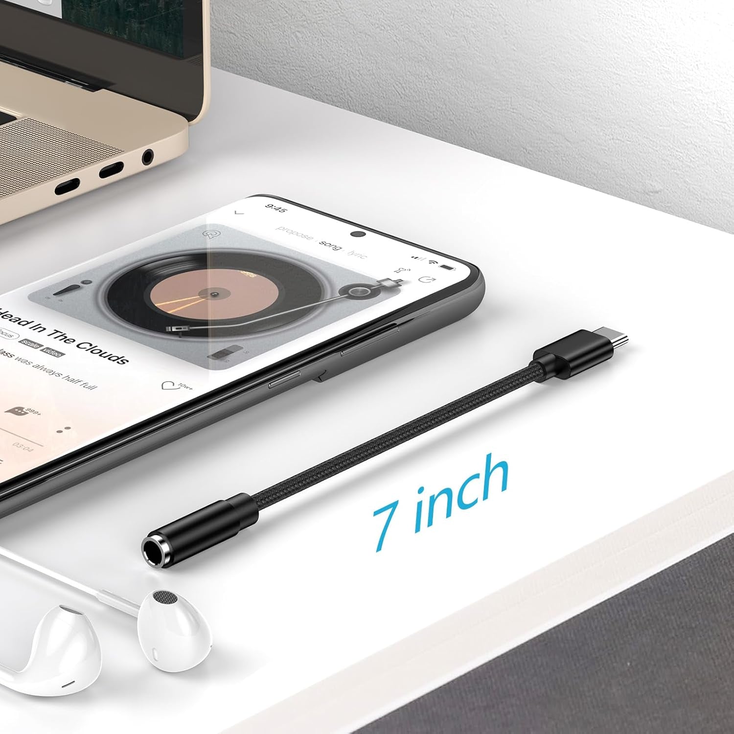 1Pack USB C to 3.5Mm Headphone Earphone Jack Adapter for Samsung Galaxy S25 plus Ultra S25+ S24 S23 S22 S21 S20 5G FE Ultra, Iphone 16 15 plus Pro Max, Type C Audio Headset Earbud Adapter