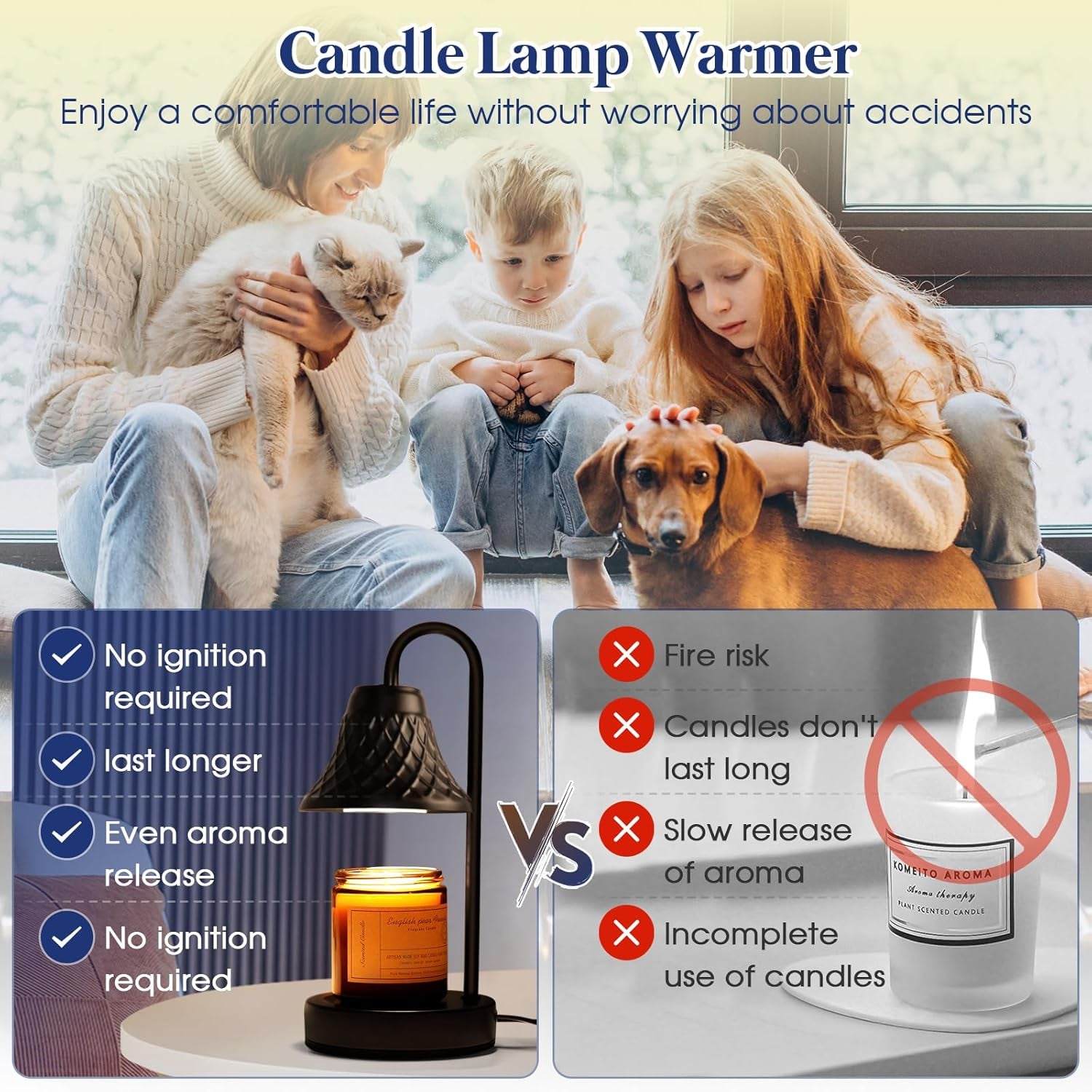 Electric Candle Warmer Lamp with Timer, Wax Warmer for Scented Wax Embellish Life, Relieve Stress, Fall Asleep Easily Fits All Candle Jar - Black Candle Lamp for Home Decor Gifts