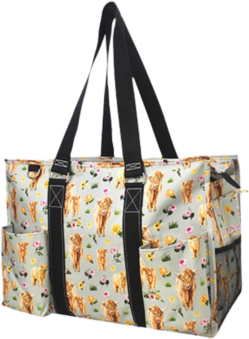 Utility Water Resistant Tote Bag, Top Zipper Closure, Perfect Gifts for Working Women, Nurses, Gym Bag