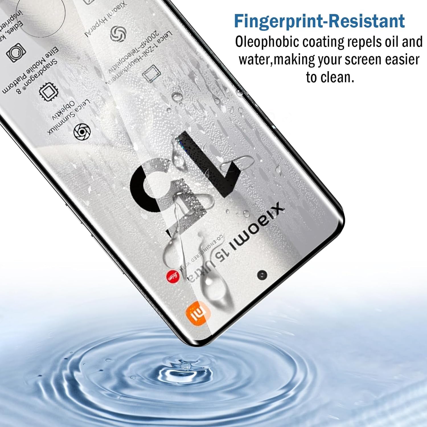 2 Pack 3D Compatible with Xiaomi 15 Pro/Xiaomi 15 Ultra Screen Protector, 3D Full Coverage 9H Tempered Glass Film, HD Clear Scratch Resistant, Bubble-Free