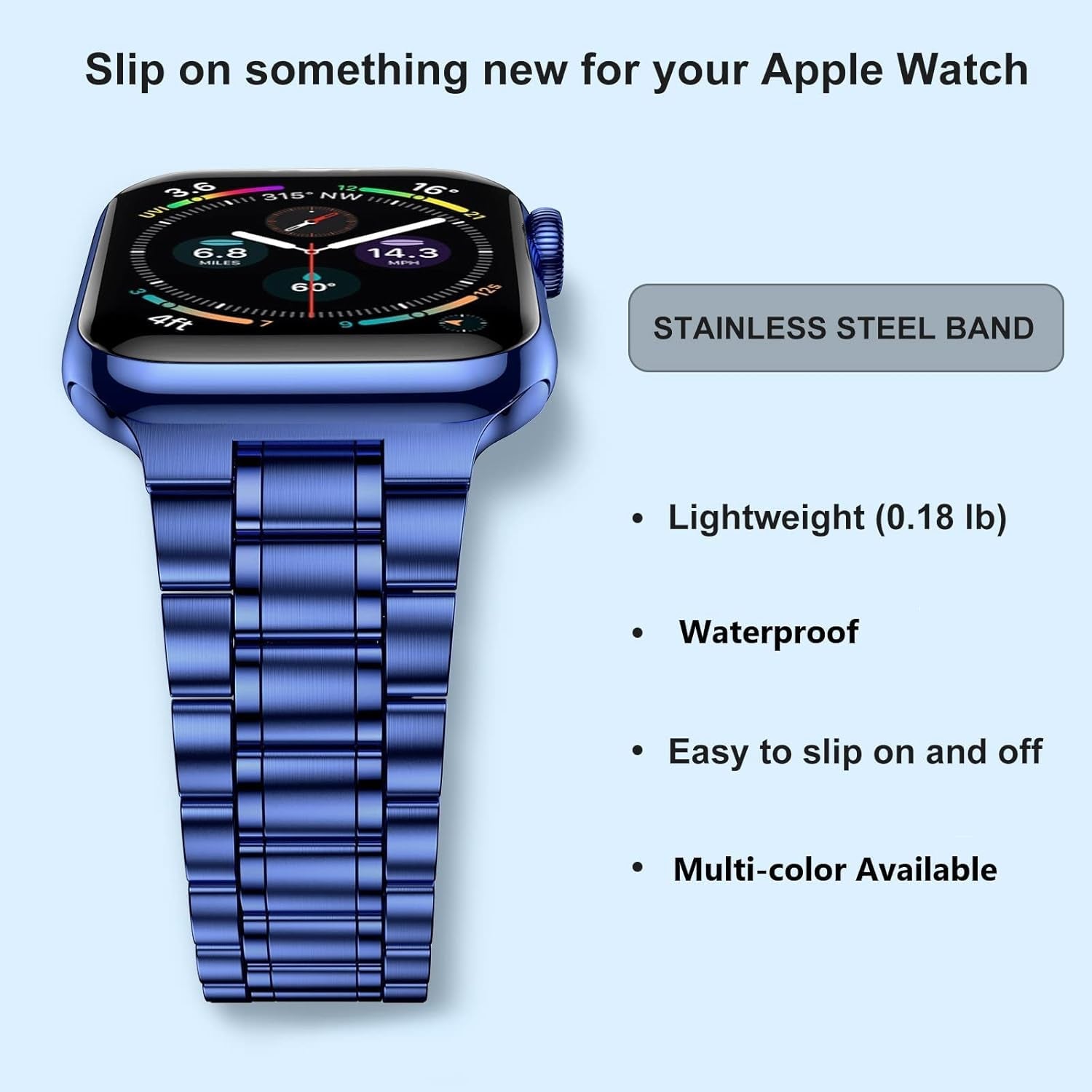 Stainless Steel Bands Compatible with Apple Watch Band 38Mm 40Mm 41Mm 42Mm 44Mm 45Mm Woman Men, Adjustable Metal Replacement Strap for Iwatch Apple Watch Series 9 8 7 6 5 4 3 2 1 SE