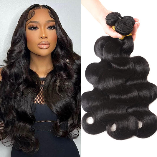 12A Human Hair Bundles 16 18 20 Body Wave 3 Bundles Human Hair 100 Unprocessed Brazilian Virgin Hair Bundles Deals Human Hair Weft Weave Bundles Human Hair Extension Natural Color