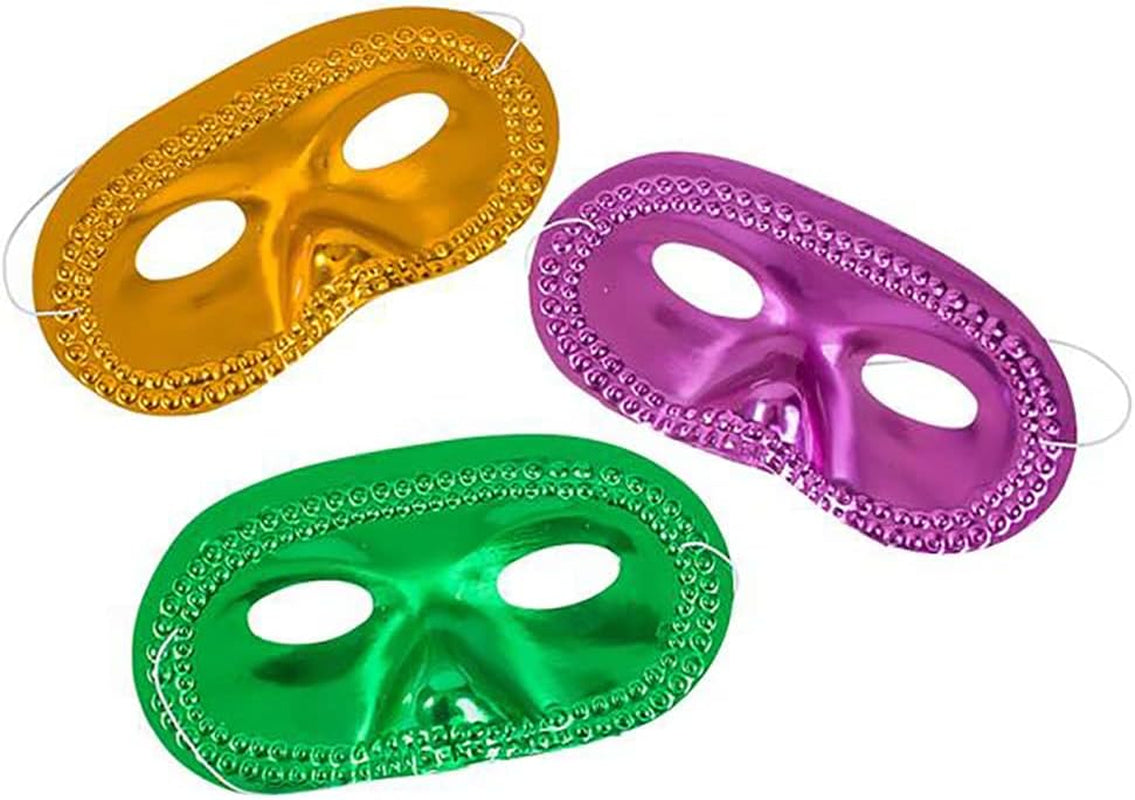 Mardi Grass Masks, Face Costume Accessories, Party Favor Supplies, Great for Quick Costumes, 6.75" Inches