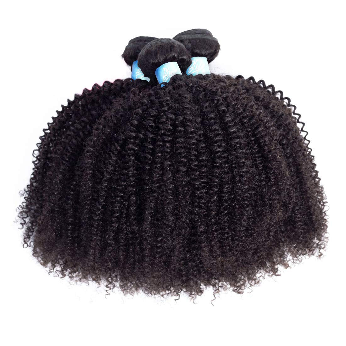 7A Mongolian Afro Kinky Curly Boho Human Braiding Hair 3 Bundles 18 20 22 Inch Unprocessed Hair Weave Weft Big Hair for African American Women Natural Color
