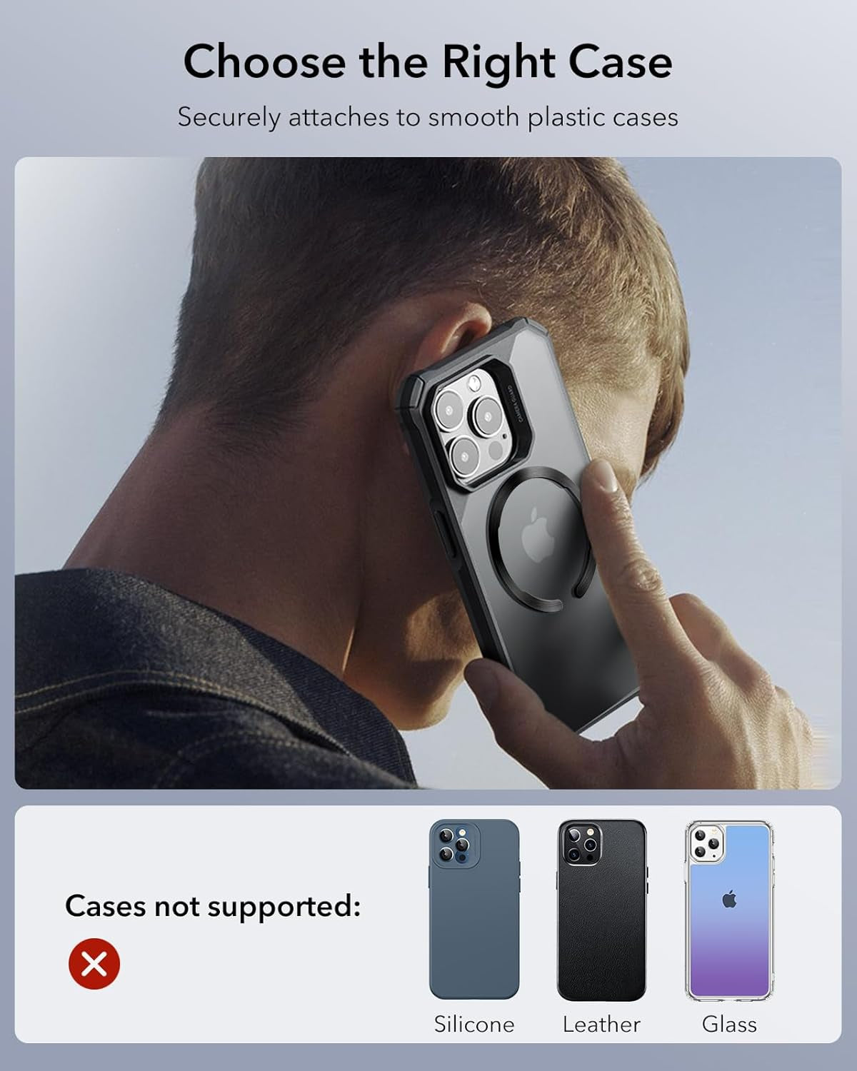 for Magsafe Ring, Ultra-Thin(0.4Mm) for Magsafe Sticker,6 Pack Universal Magnetic Wireless Charger Conversion Kit for Iphone 16/16E/15/14/13/12, Galaxy S24/S23, Magsafe Accessories, Black & Silver