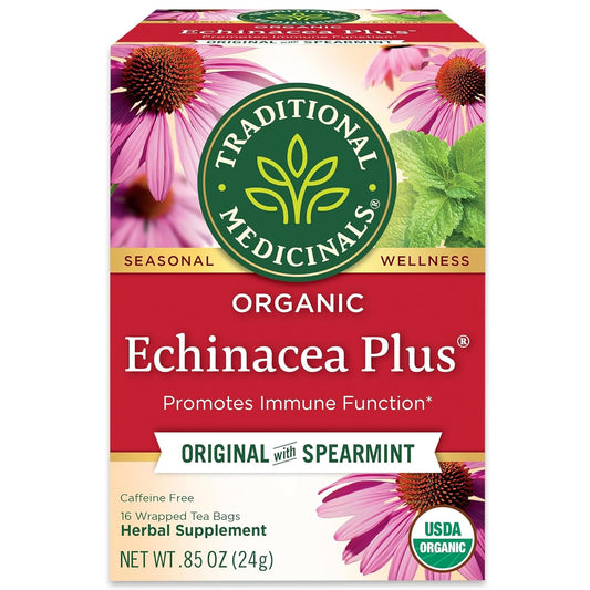 Tea, Organic Echinacea Plus, Promotes Immune Function, W/Spearmint, 16 Tea Bags TLBH