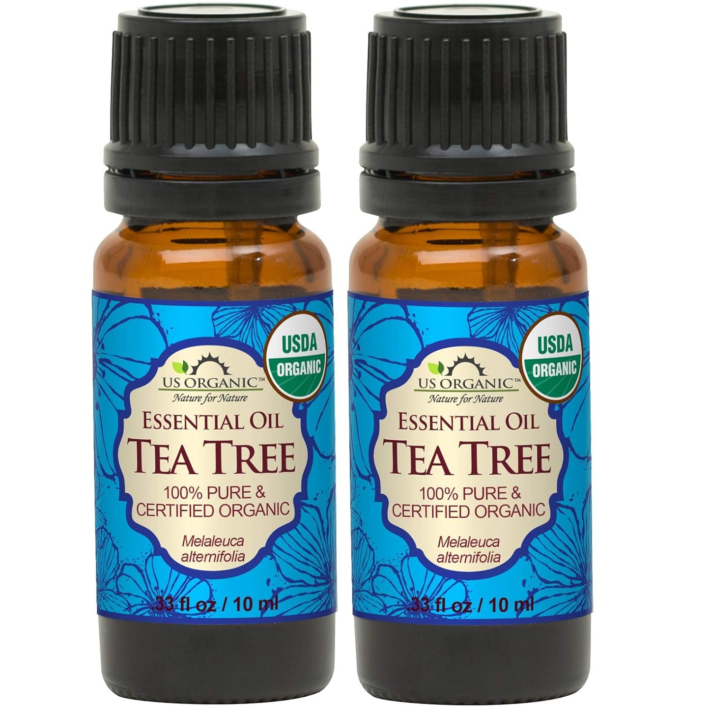 100% Pure Peppermint Essential Oil - USDA Certified Organic - 10 Ml Pack of 2 - W/Improved Caps and Droppers (More Size Variations Available) TLBH