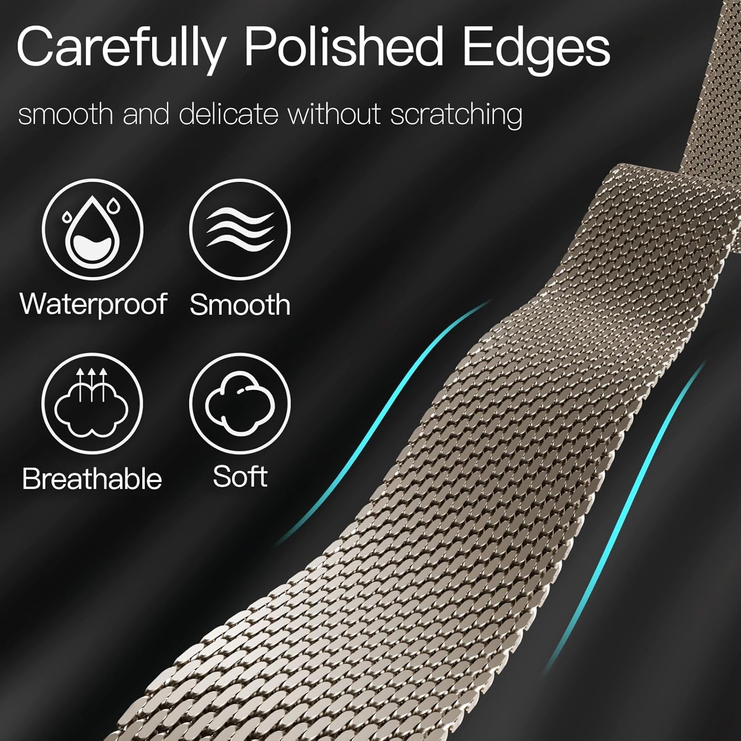 Milanese Mesh Loop Compatible with Apple Watch Band Ultra 2/Ultra 49Mm 46Mm 45Mm 44Mm Men, Breathable Replacement Band for Iwatch SE Series 10/9/8/7/6/5/4