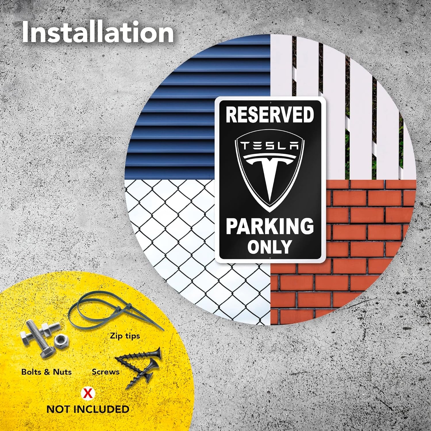 Tesla Parking Only Sign - 8X12 Aluminum Tesla Poster - Gifts for Tesla Owners - Tesla Garage Sign - Tesla Gifts for Men - Tesla Sign Parking