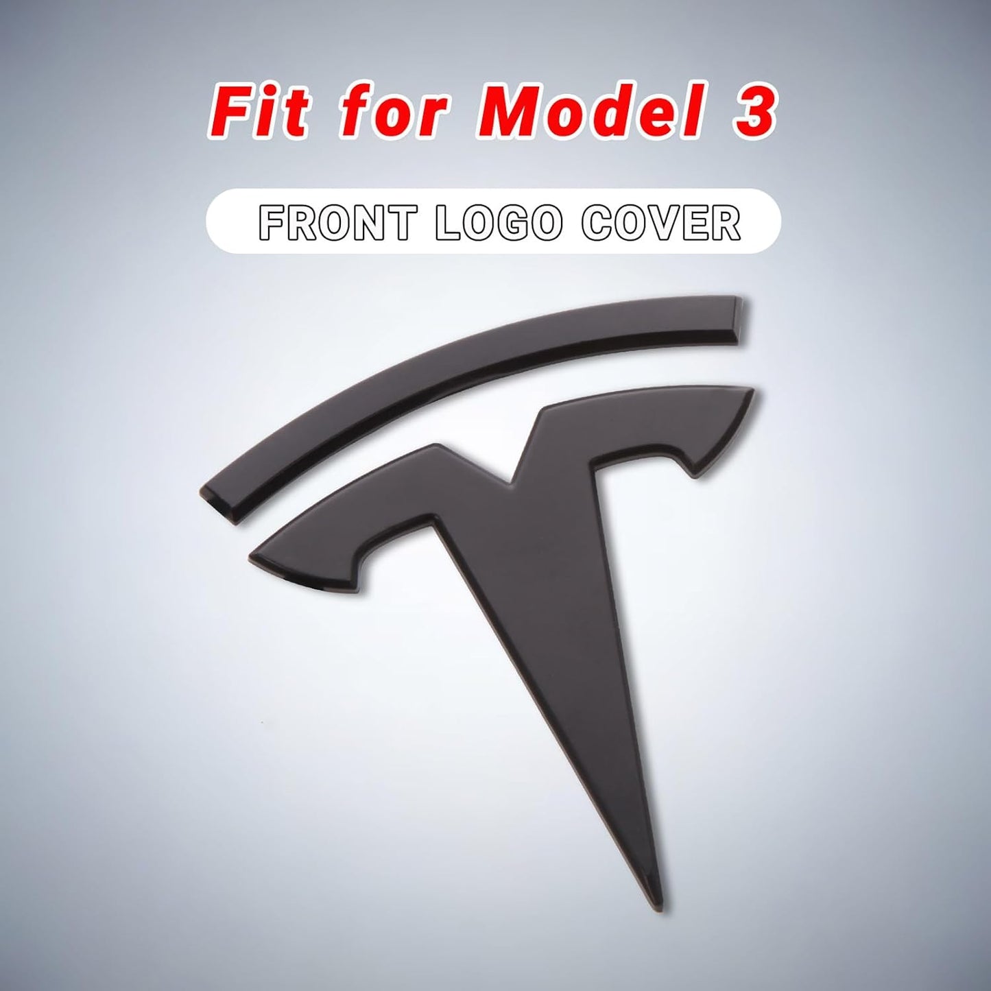 Emblem Accessories for Tesla Model 3 Logo Sticker 2023 2022-2017 Model 3 Decals (Black)
