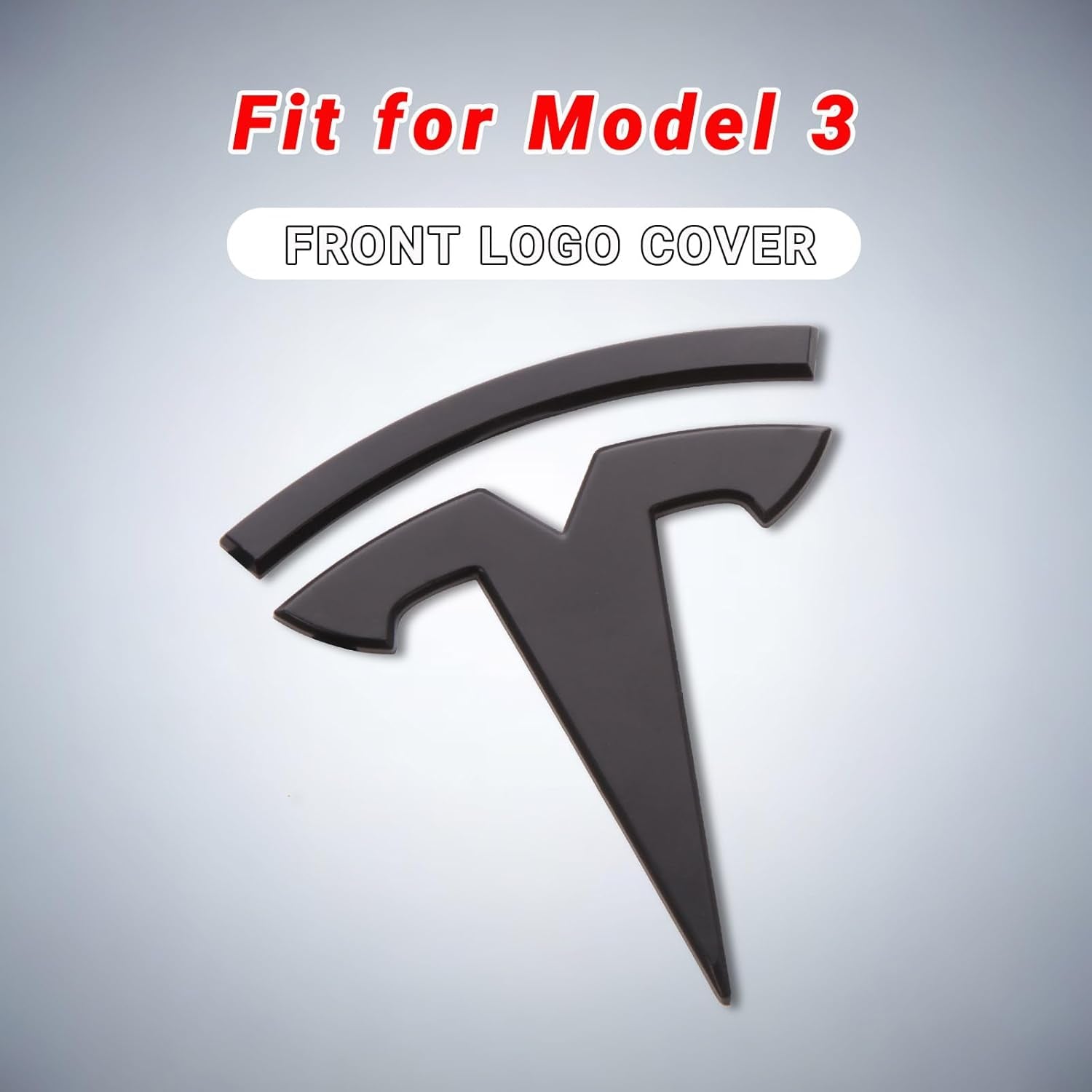 Emblem Accessories for Tesla Model 3 Logo Sticker 2023 2022-2017 Model 3 Decals (Black)