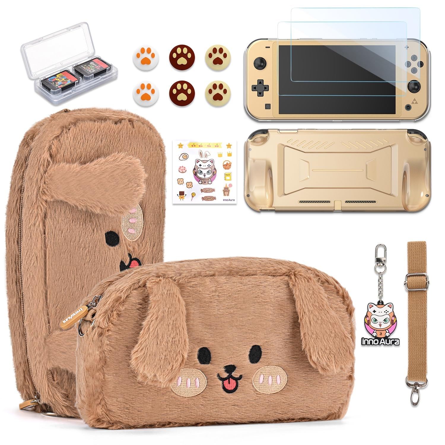 Switch Lite Case 18 in 1 Switch Lite Accessories Bundle with Switch Lite Carrying Case, Switch Game Case, Switch Lite Screen Protector, Switch Thumb Grips (Purple)