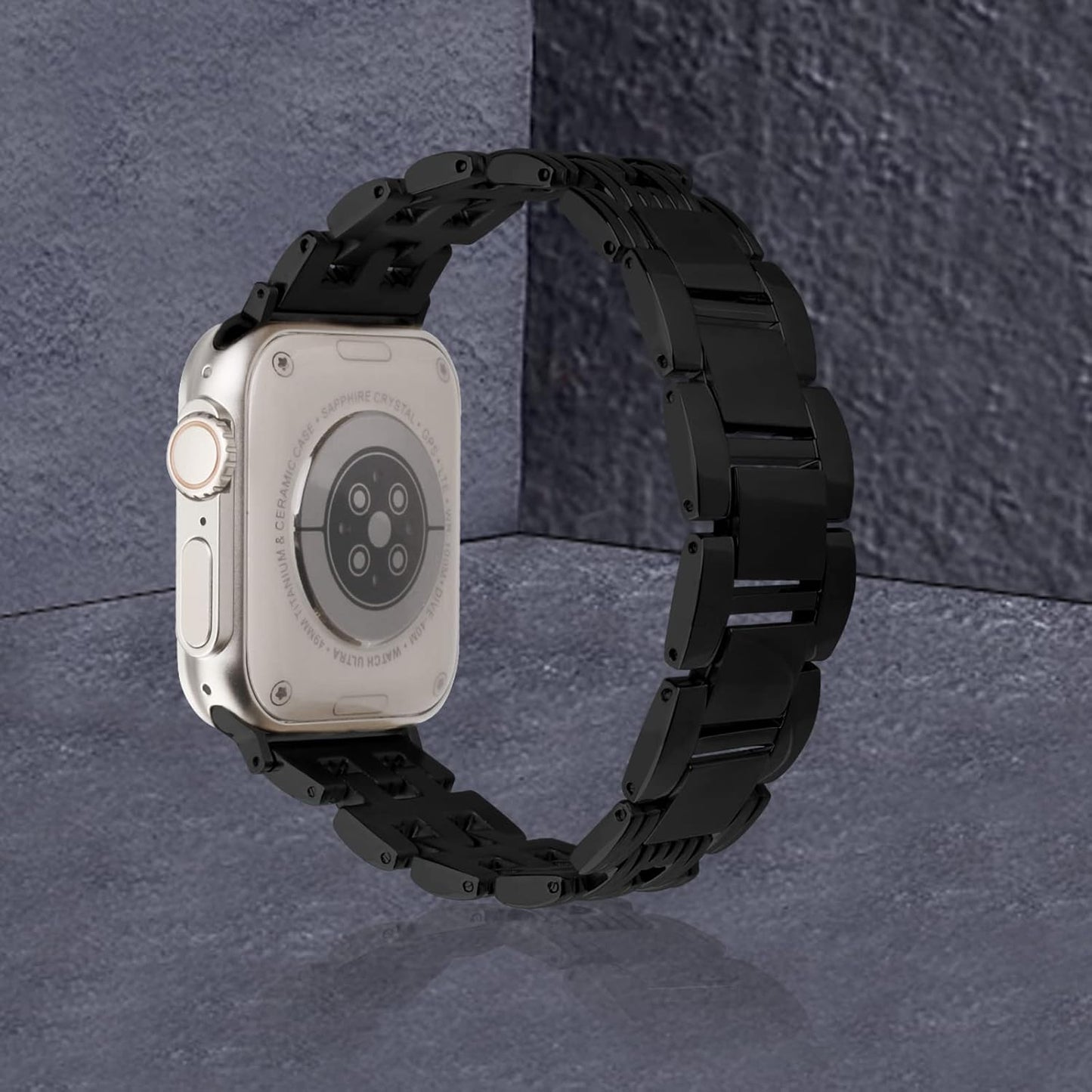Stainless Steel Watch Band Compatible with Apple Watch Ultra 49/45/44/42Mm 41/40/38Mm, No Tools Needed Metal Strap Adjustable Band for Iwatch Series 8/7/6/5/4/3/2/1/Se/Ultra Women and Men