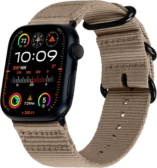 Hiking Trail Nylon Band | the Original Rugged Compatible with Apple Watch Band for Men & Women - Soft, Breathable, Woven Water-Resistant Nylon Mens Iwatch Strap | Fits 41Mm 40Mm 38Mm Series 9 8 7 6 SE 5 4 & All Models (Dune Beige)