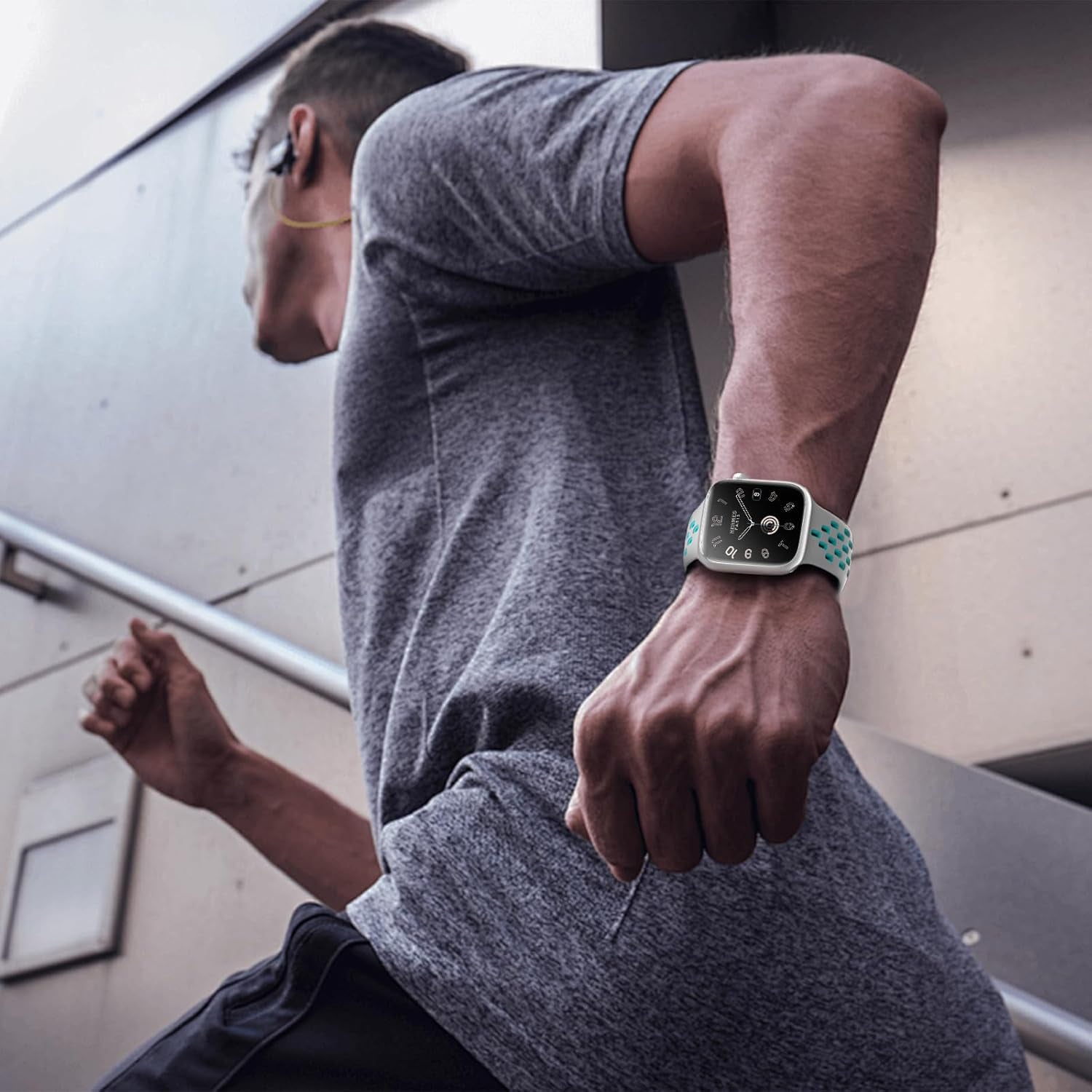 Sport Silicone Bands Compatible with Apple Watch Band 46Mm 45Mm 44Mm 42Mm 49Mm 41Mm 40Mm 38Mm, Breathable Soft Strap Replacement Wristband for Iwatch Ultra 2 Series 10 9 8 7 SE 6 5 4 3 2 1 Men Women