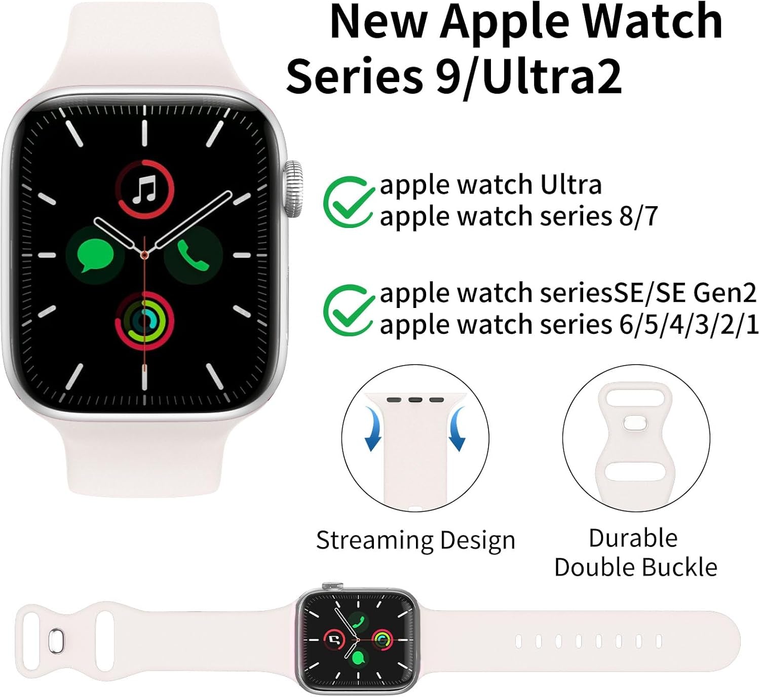 Starlight Band Compatible with Apple Watch 38Mm 40Mm 41Mm, Replacement Soft Silicone Sport Strap for Iwatch Series Ultra 9/8/7/6/5/4/3/2/1 SE Women Men 03