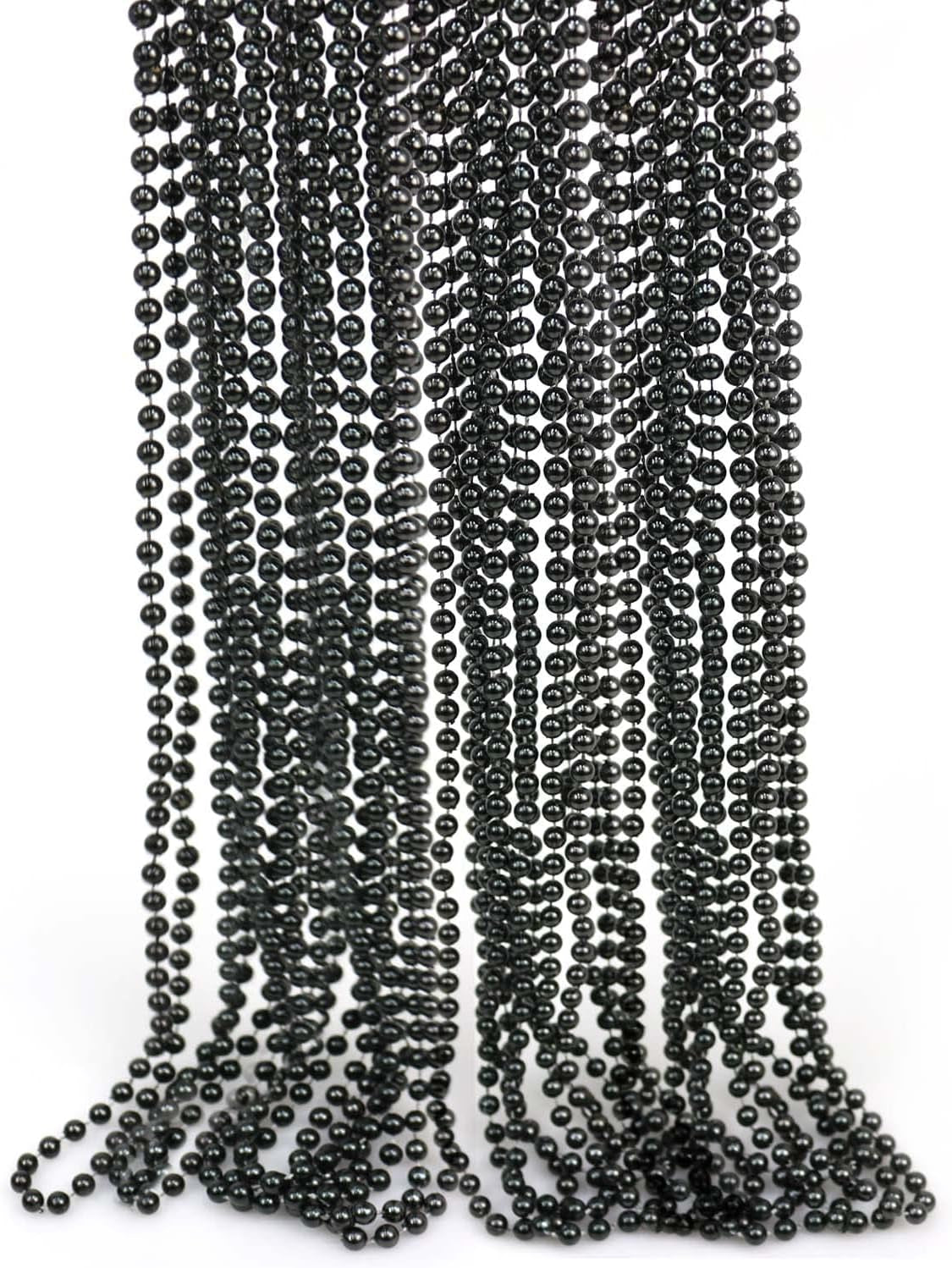 24 Pcs Black Beads Necklace, 33" Multi Colors Carnival Necklaces for Halloween Party, St. Patrick'S Day Costume Necklace