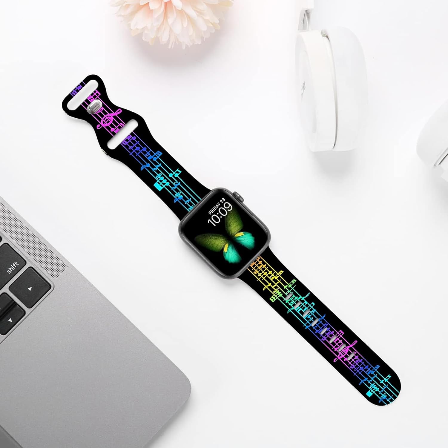 Cute Sport Wristband Compatible with Apple Watch Band 40Mm 44Mm 46Mm 41Mm 45Mm 38Mm 42Mm 49Mm,Soft Silicone Replacement Strap for Iwatch Series 10 9 Ultra SE 8 7 6 5 4 3 2 1 for Women Men