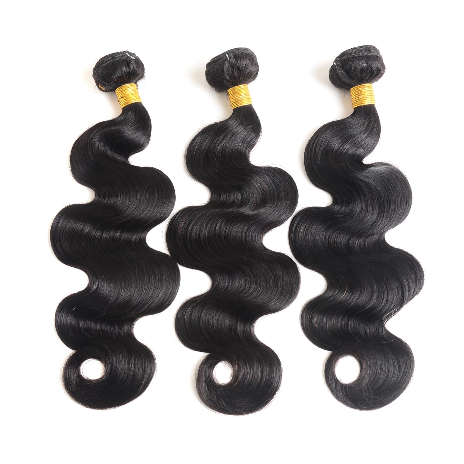 Human Hair Bundles 16 18 20 Inch Body Wave Bundles Human Hair 100% Unprocessed Brazilian Virgin Hair Quick Weave Bundles Human Hair 3 Bundles Deals Real Human Hair Extensions Natural Black