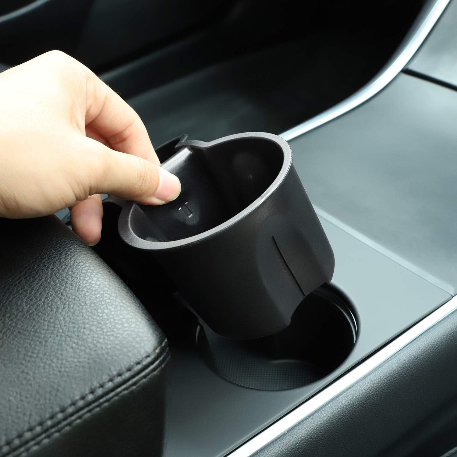 Tesla Model Y Tesla Model 3 Center Console Cup Holder Inserts [Seamless Fit for Console] 2016-2020 Model 3 Model Y NOT FIT 2021 Model 3