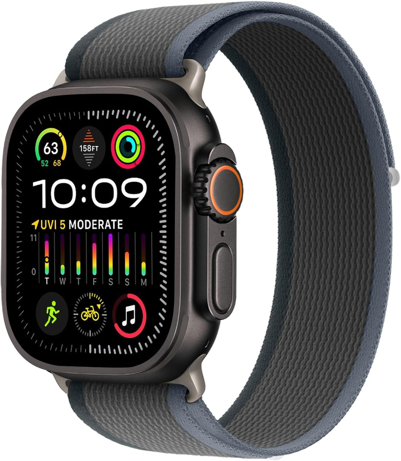 Trail Loop Nylon Band - Compatible with Apple Watch Ultra 2 Band/Ultra Band 49Mm 45Mm 44Mm Men Women, Braided Elastic Weave Sport Strap for Iwatch Ultra 2, Iwatch Ultra Series 10 46Mm SE/9/8/7/6/5/4