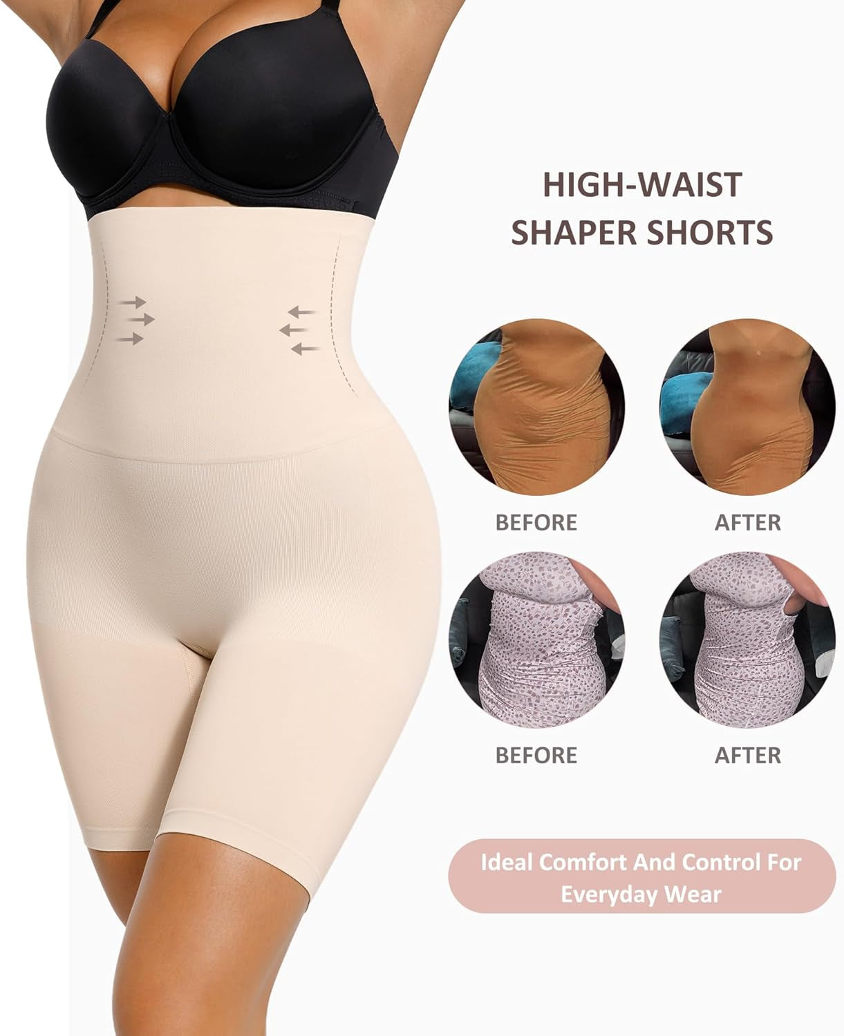 Tummy Control Shapewear for Women High Waist Body Shaper Shorts Butt Lifting Control Panties